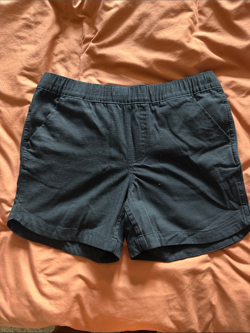 Womens Black Casual Elastic-Waist Shorts